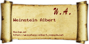 Weinstein Albert névjegykártya